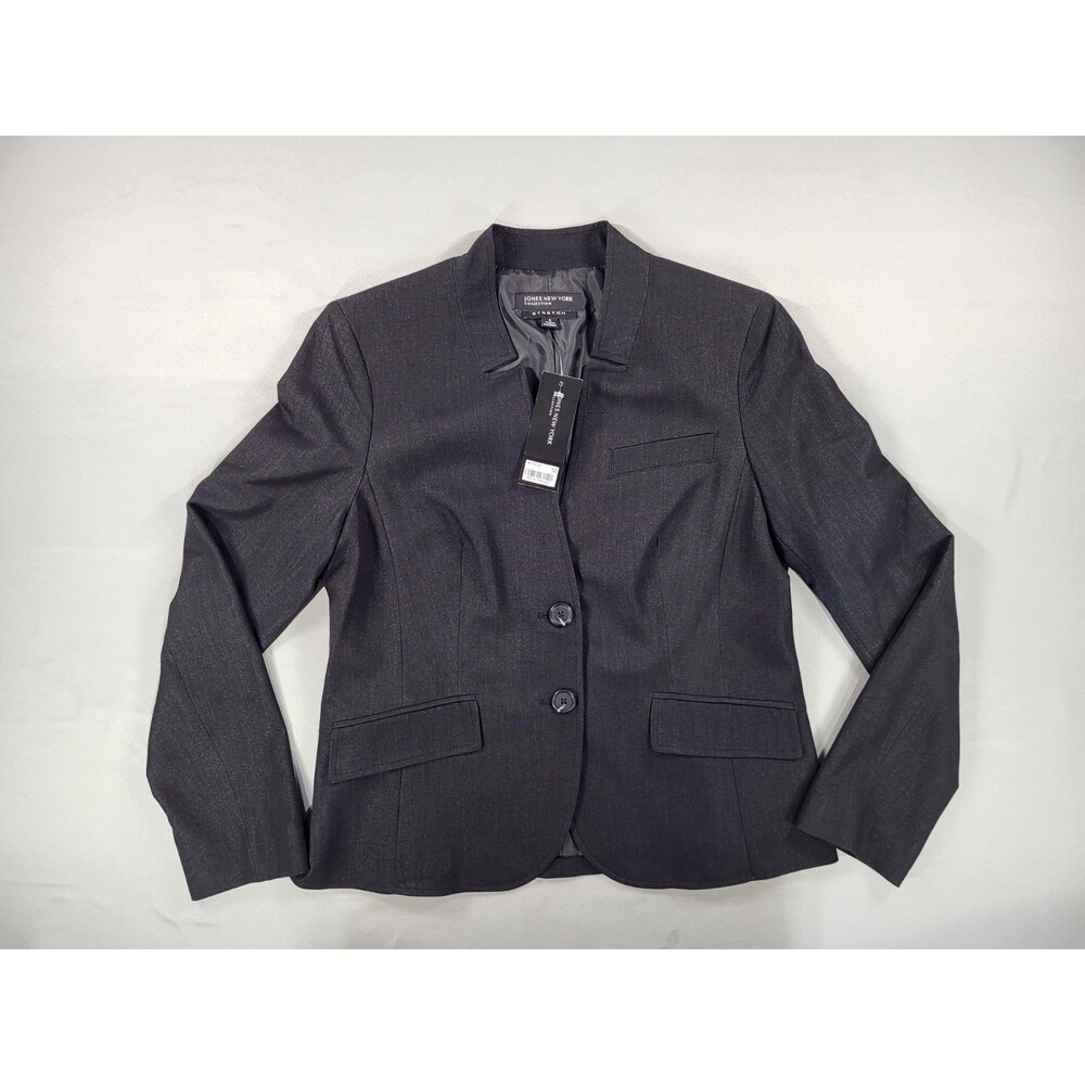 Jones New York Collection W's Sz 8 Blazer Jacket Mandarin Collar B Stretch Spark